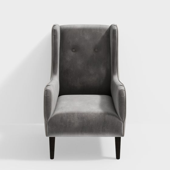 Vintage Velvet Armchair 3D model
