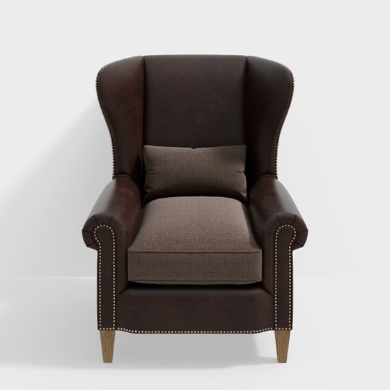 Classic Wingback Chair 3D model for Modern Interiors