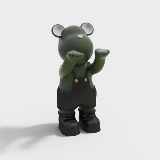 Low Poly Workwear Bear 3D Model