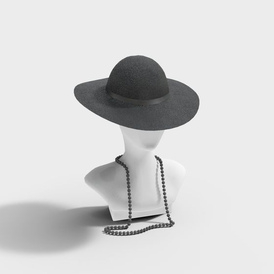 Stylish Jazz Hat 3D model
