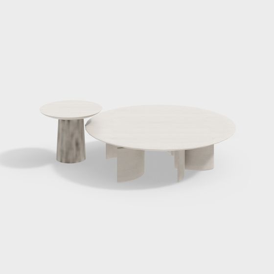 Modern Low-Poly Round Table 3D model
