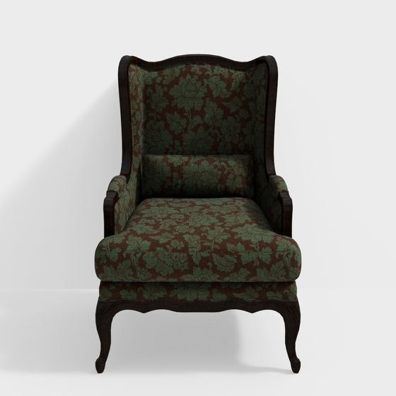 Victorian Wingback Chair 3D model for Modern Projects