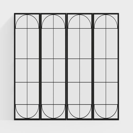Arch Window Panel 3D model for Modern Design