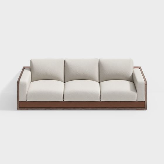 Stylish Minimalist 3D Sofa Model for Modern Interiors