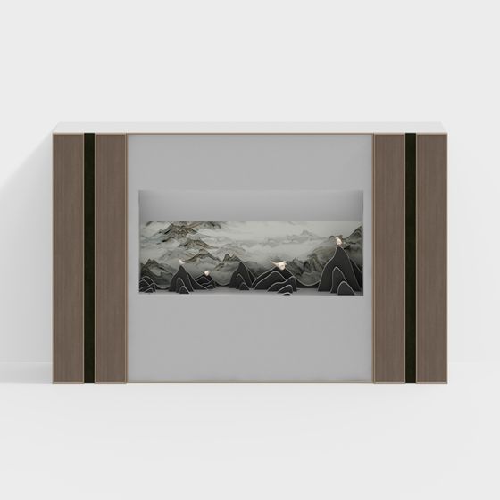 Mountain River Scroll 3D model