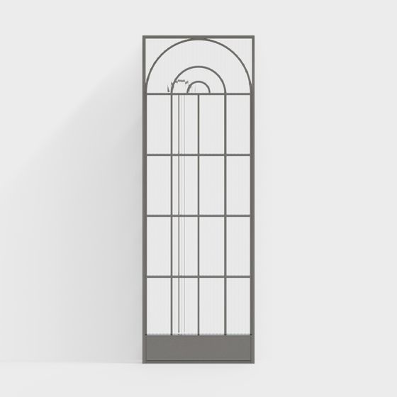 Sleek Modern Glass Partition 3D Model in Black