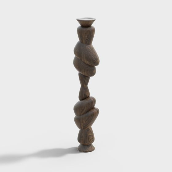 Spiral Wooden Column 3D model