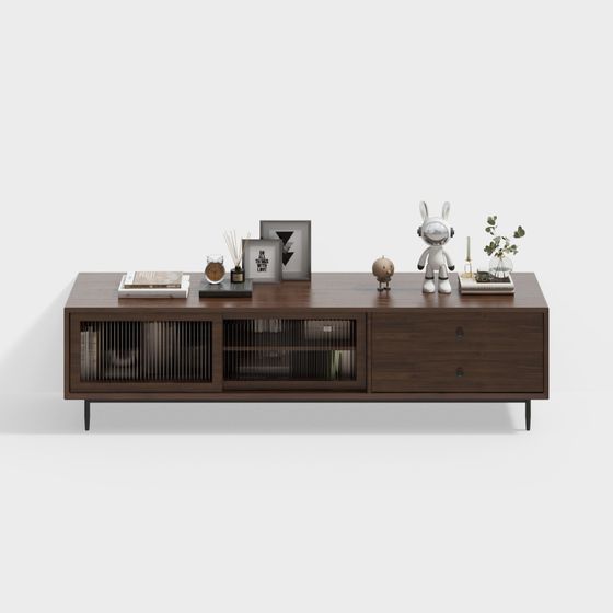 Mid-Century Modern Media Console 3D model
