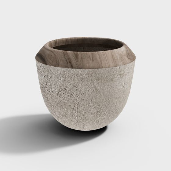 Unique Concrete Planter 3D Model Design