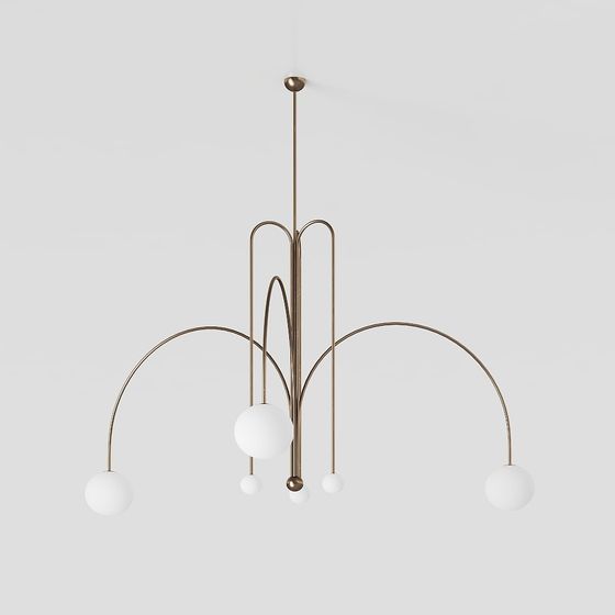 Elegant Low-Polygon Chandelier 3D model