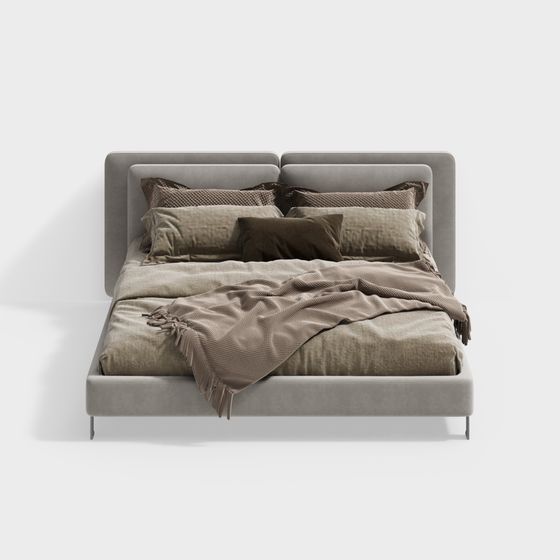 Chic 3D Model Bed for Modern Interiors