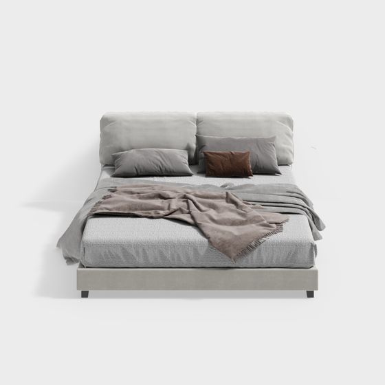 Elegant Modern Minimalist Bed 3D model