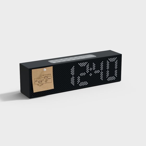 Stylish LED Clock 3D model with Minimalist Design