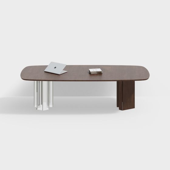 Modern Wabi Sabi Desk 3D Model in Brown
