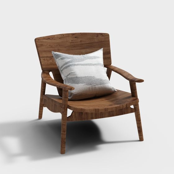 Chic Low-Polygon Lounge Chair 3D model