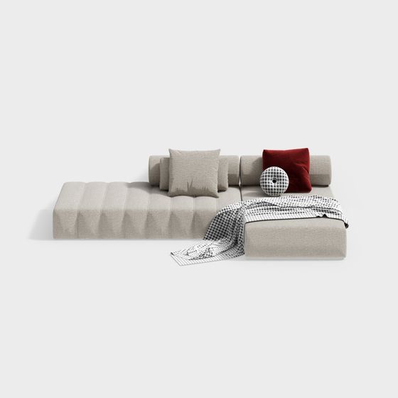 Contemporary Creme Fraiche Chair with Whipped Hair Style 3D Model