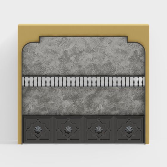 Stylish Retro Balcony Railing 3D model