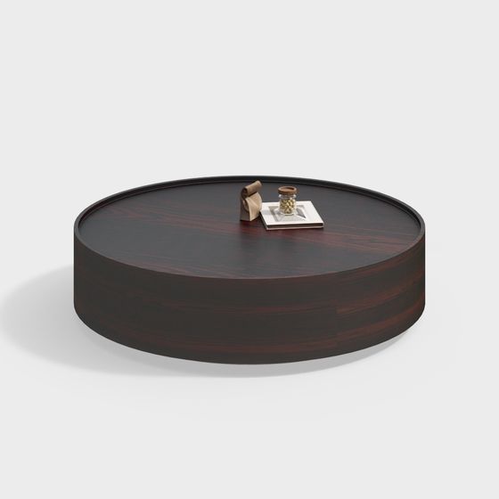 Low-Poly Round Coffee Table 3D Model