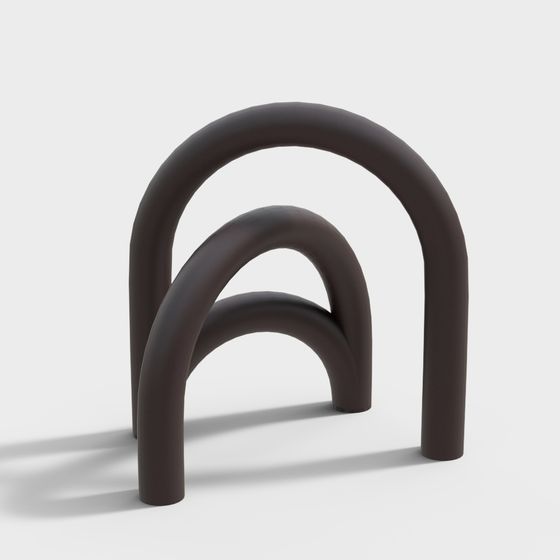 Elegant Low-Poly Arch Structure 3D model