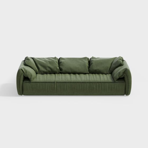 Modern Multi-Person Sofa in Green for Memberships