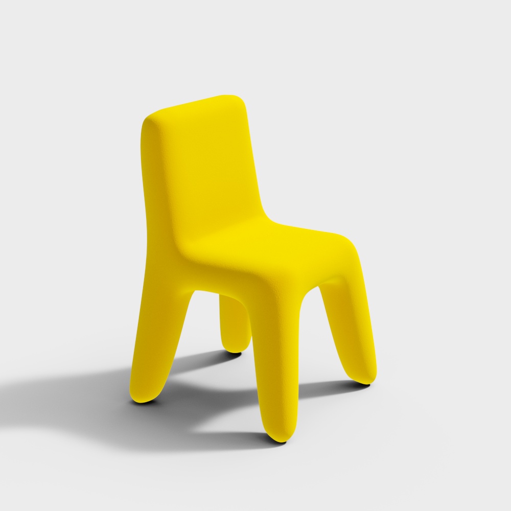 Vibrant Yellow Sunlight Chair 3D model
