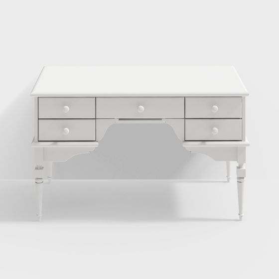 Classic Vintage Desk 3D model for Elegant Interiors