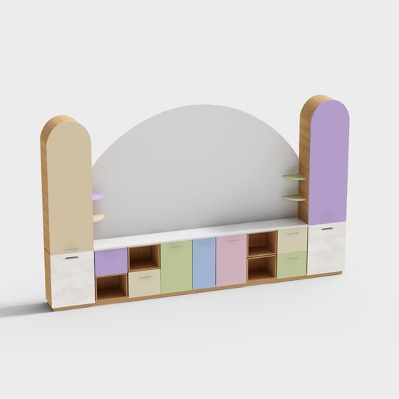 Colorful Rainbow Storage Cabinet 3D model