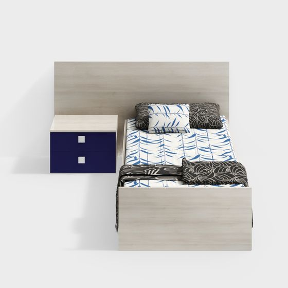 City Rest Bed 3D model for Urban Interiors