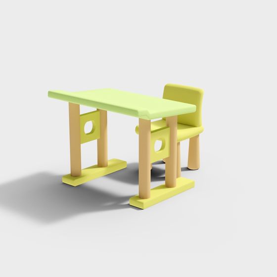 Children's Study Desk and Chair 3D model
