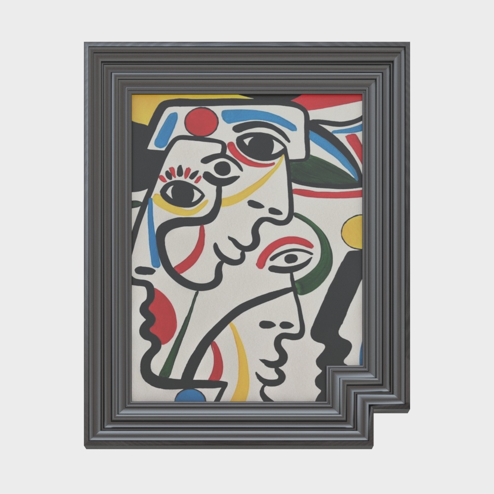 Colors in Dialogue Abstract 3D Model – Cubist Low-Poly Art