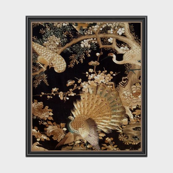 Black Gold Peacock 3D model for Artistic Projects