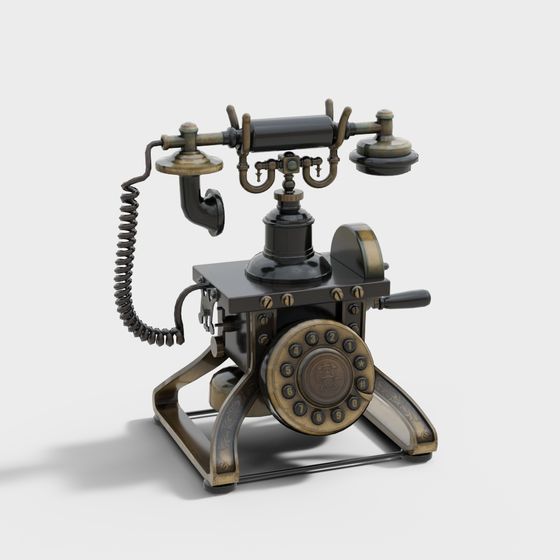 Vintage Rotary Phone 3D model