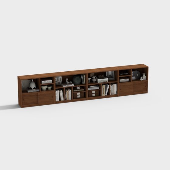 Minimalist Brown Bookshelf 3D Model for Creative Projects