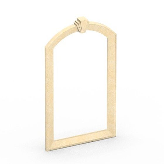 Curved Window Cover 3D Model in White