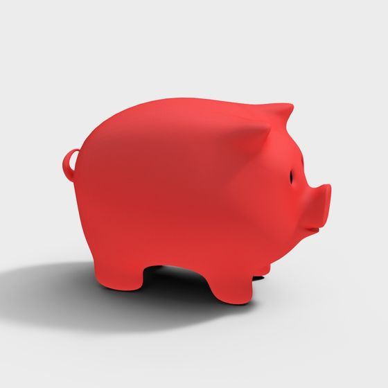 Charming Low-Poly Piggy Bank 3D model