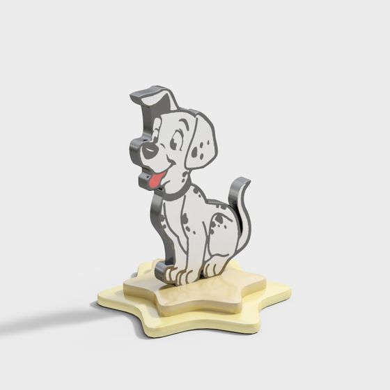 Charming Low Poly 3D Dog Model