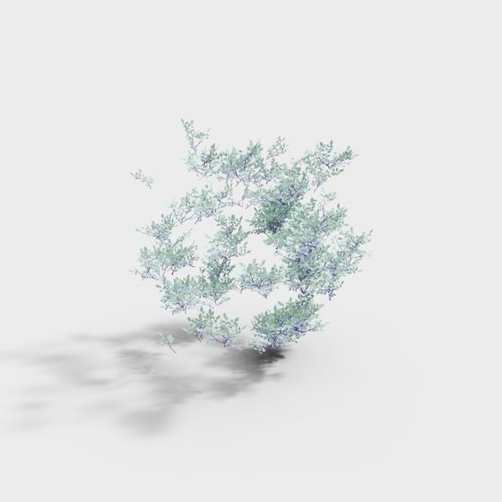 Vibrant Winter Greenery Shrub 3D model