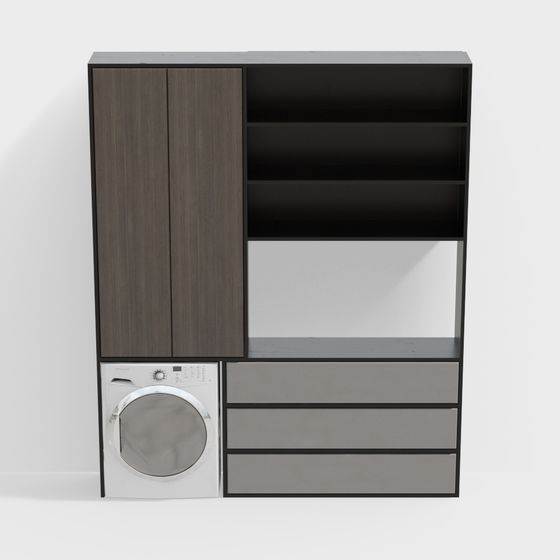Modern Laundry Cabinet 3D model for Creative Spaces