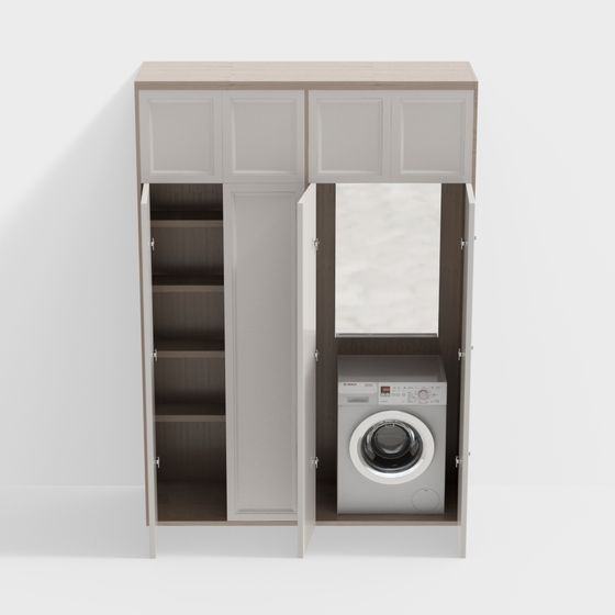 Modern Laundry Cabinet 3D model for Creative Spaces