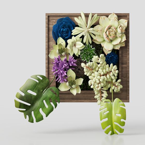 Low-Poly Wall Hanging Garden 3D model