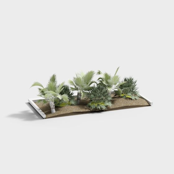 Tropical Oasis Low-Poly 3D Model for Creative Projects