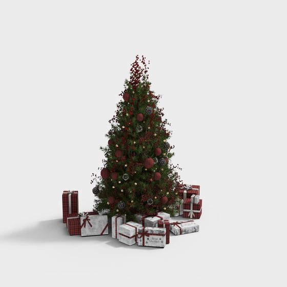 Festive Low-Poly Christmas Tree 3D model