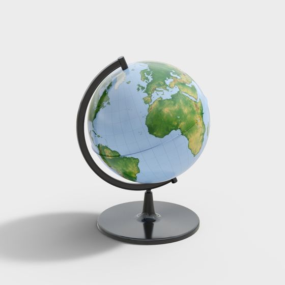 Stylish Low-Polygon Earth Globe 3D model