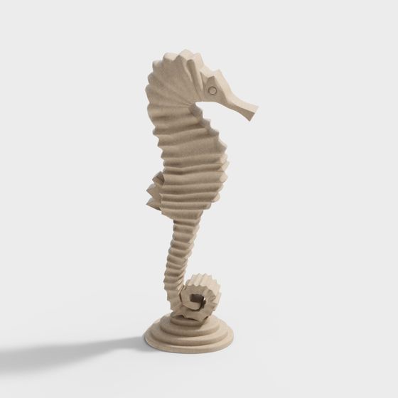 Artistic Low-Poly Seahorse 3D model