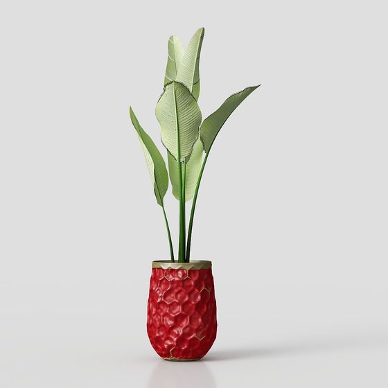 Tropical Style Vase 3D model for Modern Interiors