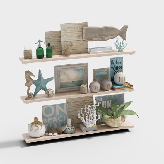Beachside Shelf Display 3D model