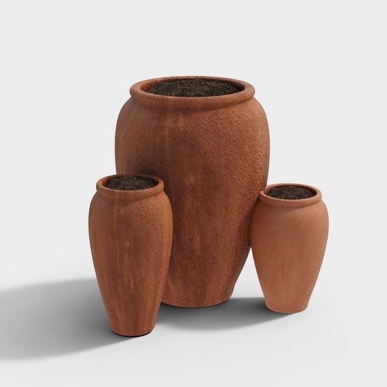 Rustic Ceramic Pots 3D model