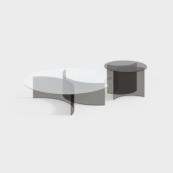 Streamlined Glass Table 3D model