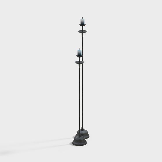 Elegant Low-Poly Candle Holder 3D model