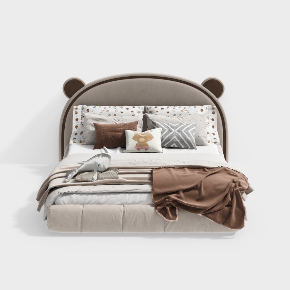 Cream-style children's bed